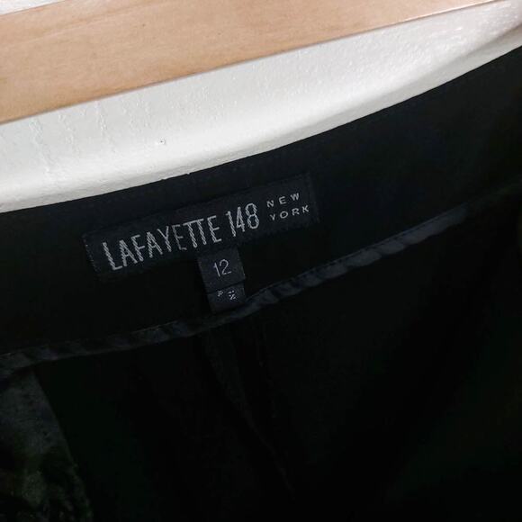 Lafayette 148 Black Dress Pants Size 12 Stretch Wool Straight Leg - Picture 6 of 9